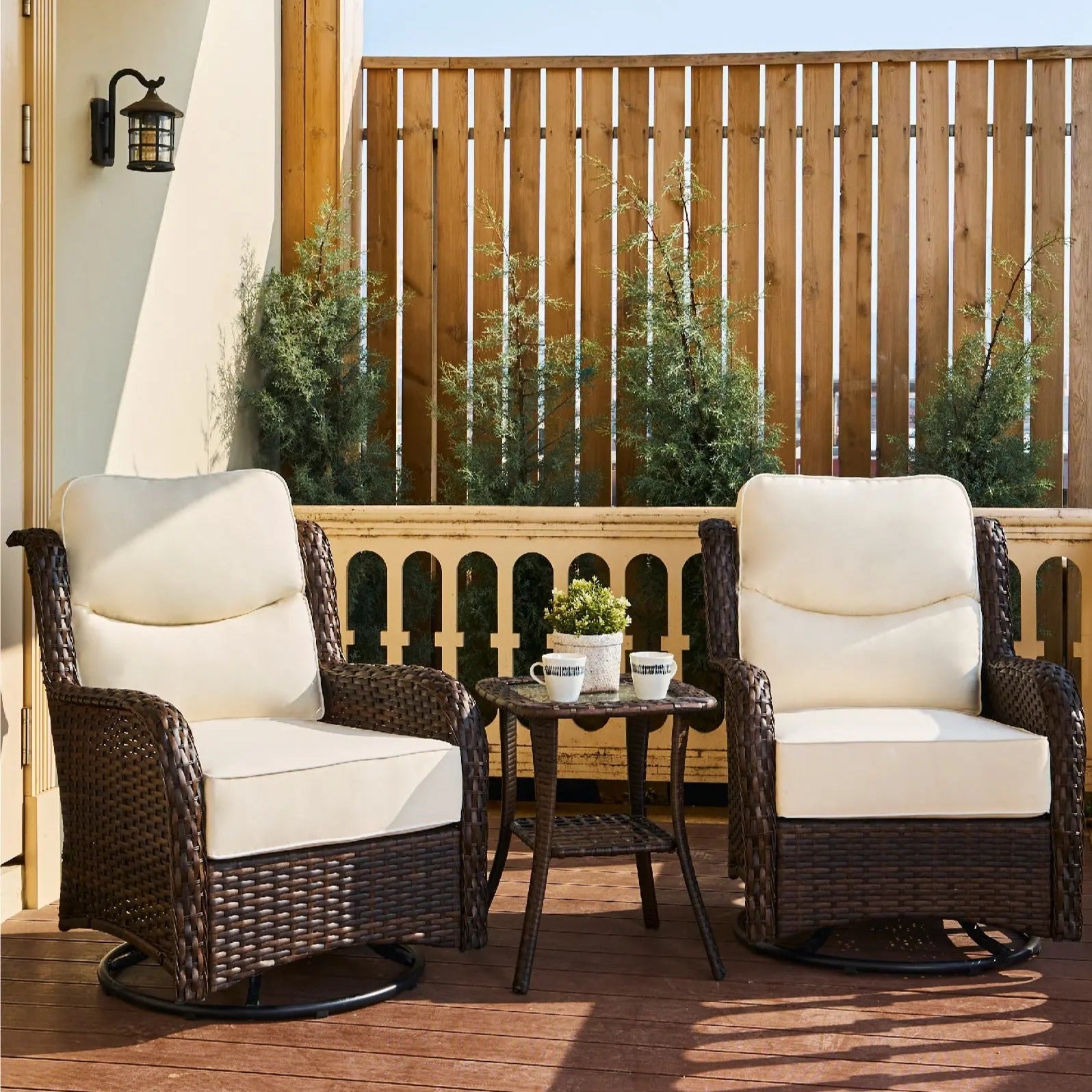 HILLGA 3 Piece Patio Furniture Set (Beige) Hillga