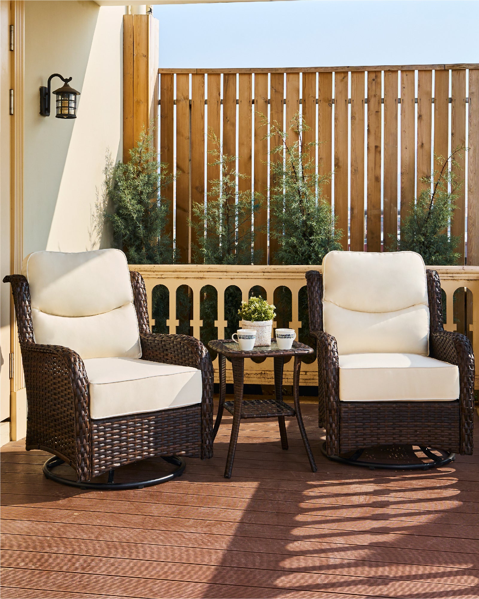 Hawthorne Swivel Glider Chairs Conversation Set