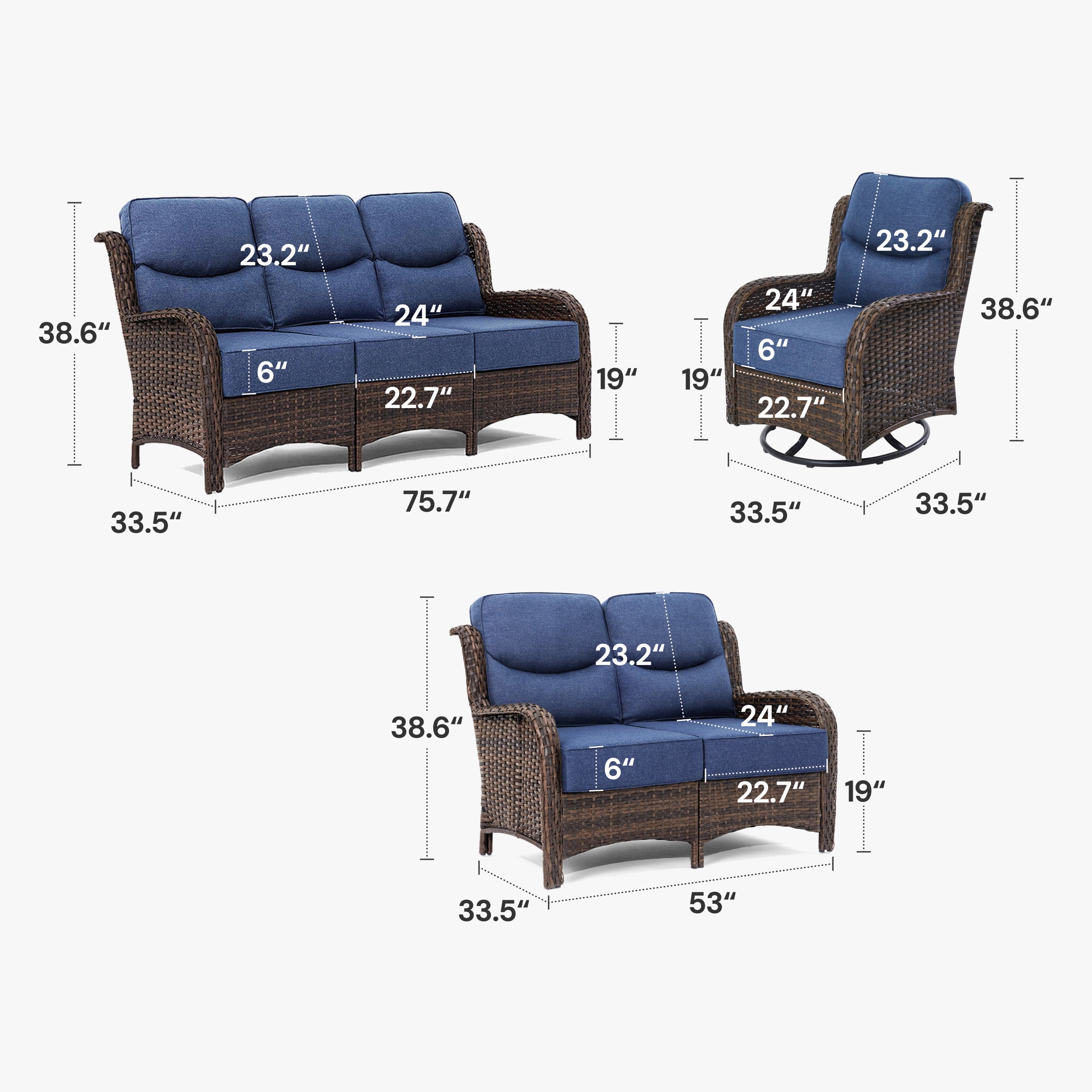 4 Pieces Sofa Set