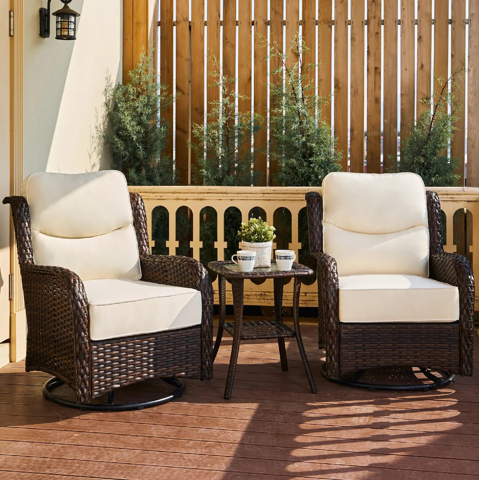 HILLGA 3 Piece Patio Conversation Set (Blue) Hillga