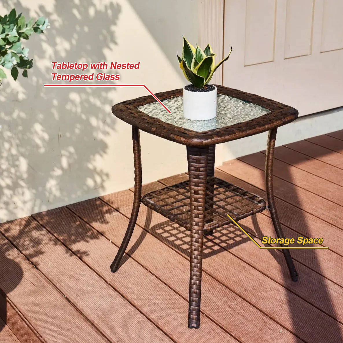 Hawthorne Patio Wicker Side Table