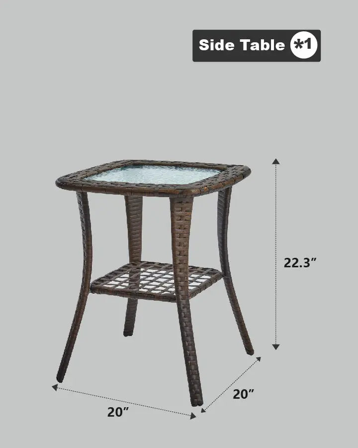 Patio Wicker Side Table Hillga