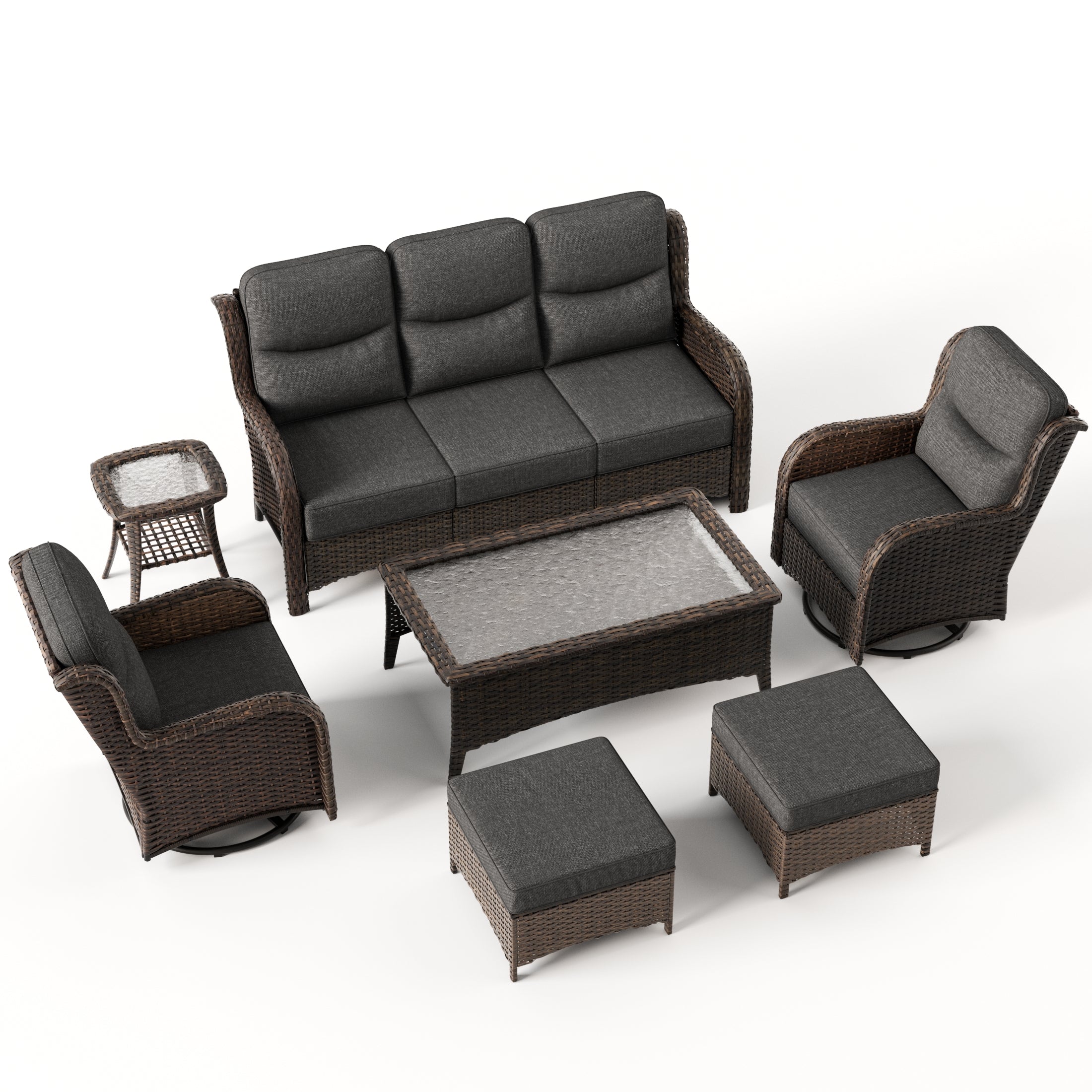 Hawthorne 7 Pieces Sofa Set Gray