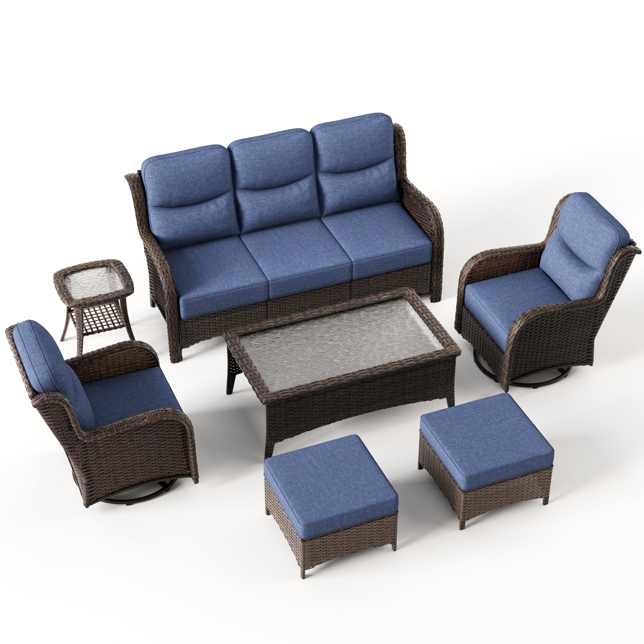 Hawthorne 7 Pieces Sofa Set Blue