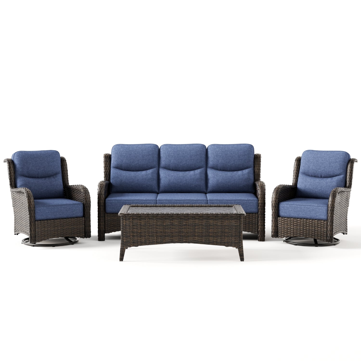 Hawthorne 4 Pieces Sofa Set With Table Blue