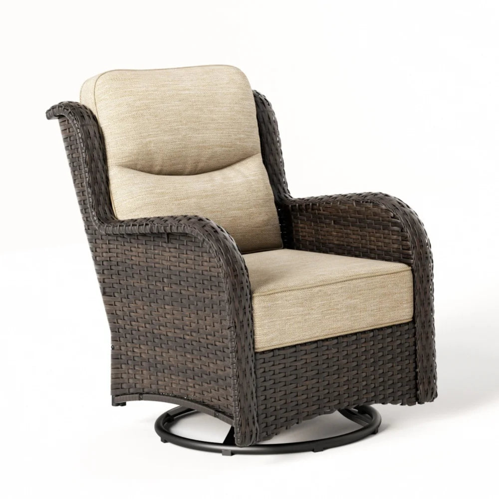 Hawthorne Swivel Glider Chairs Conversation Set Sand