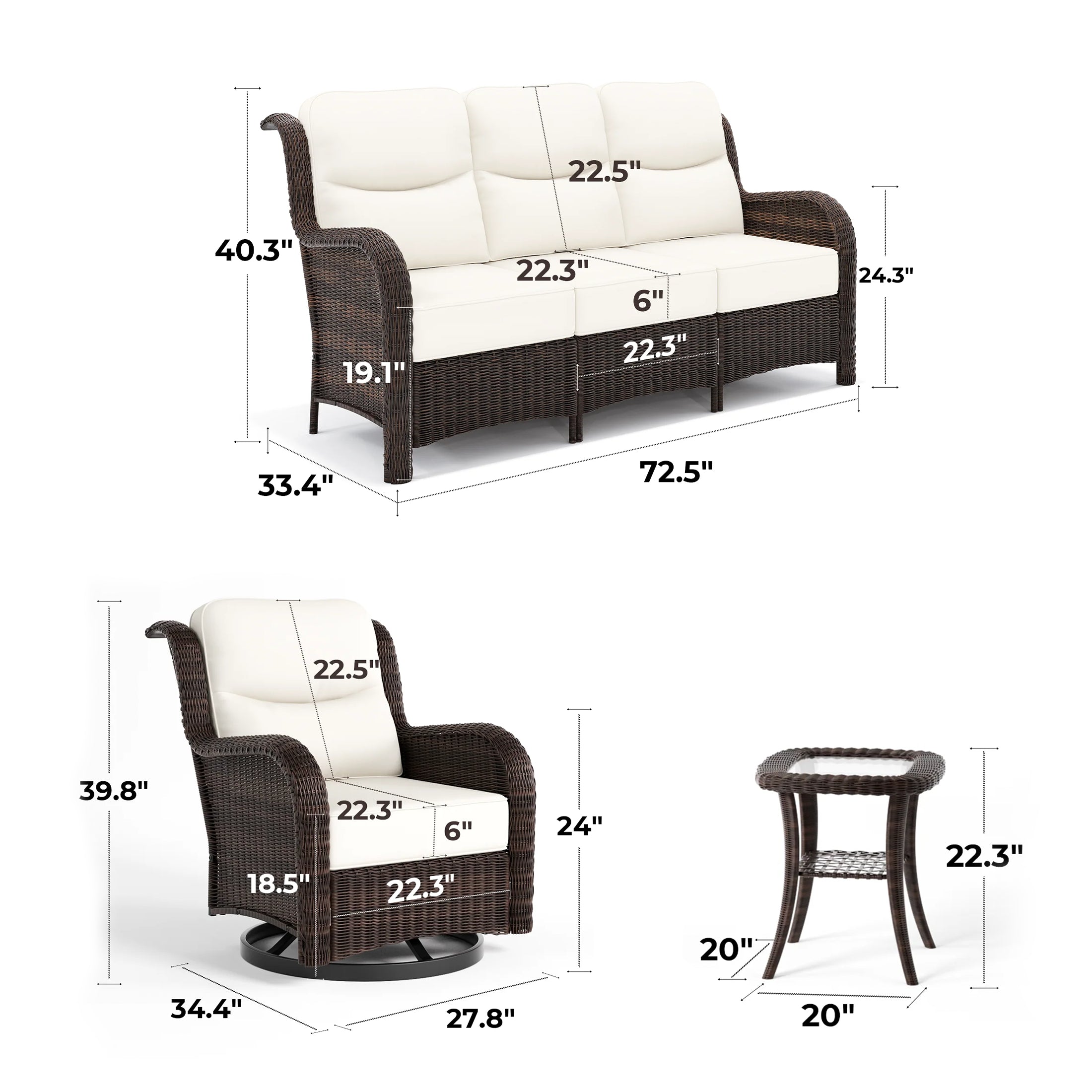 Ardenelle Patio Sofa Set - 5 Seater