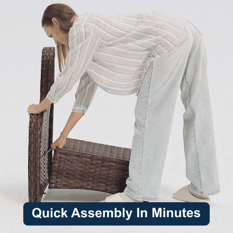 【Quick Assembly Collection】Outdoor Wicker Coversation Set