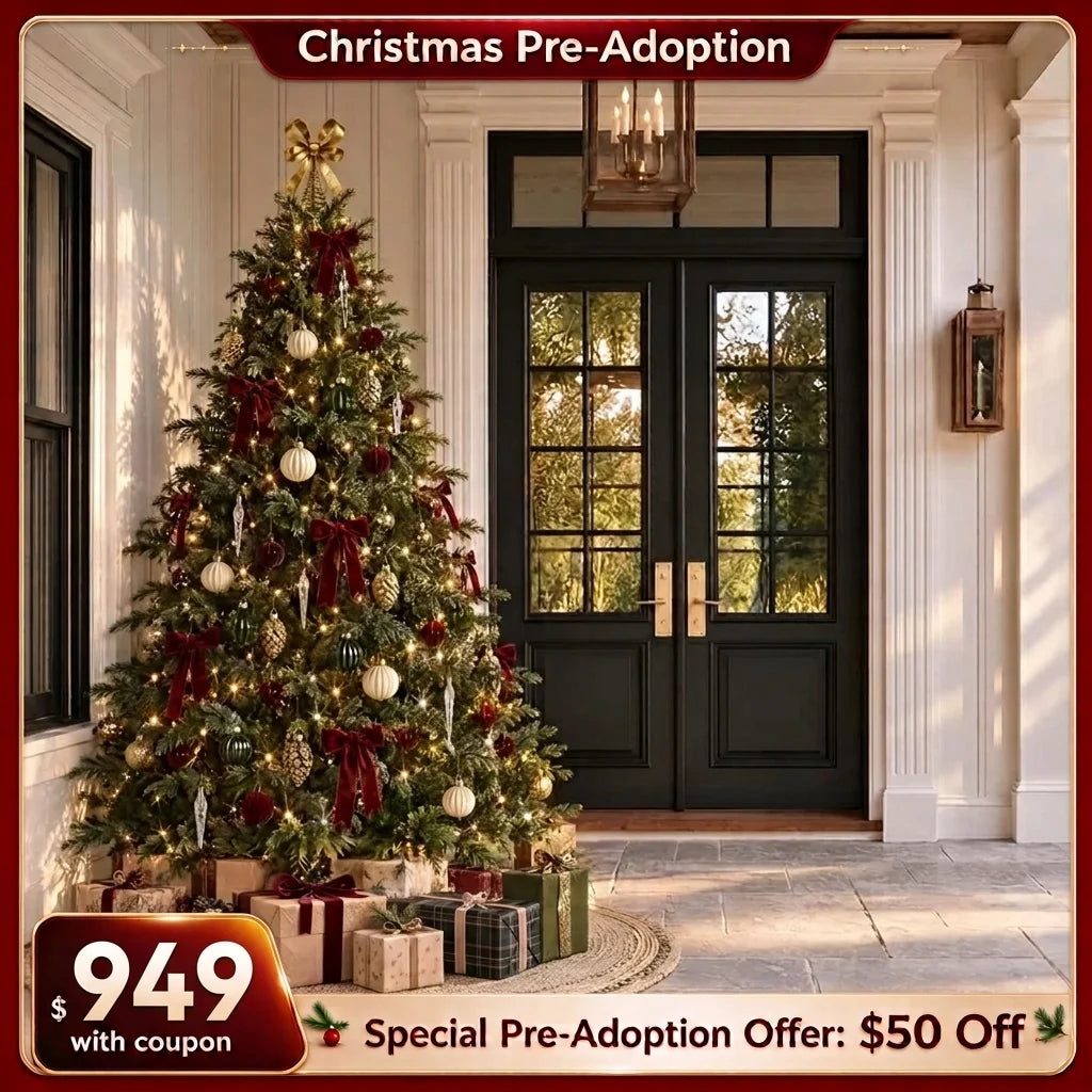 7.5 ft Pre-Lit Classic Noble Fir Christmas Tree Colored LED