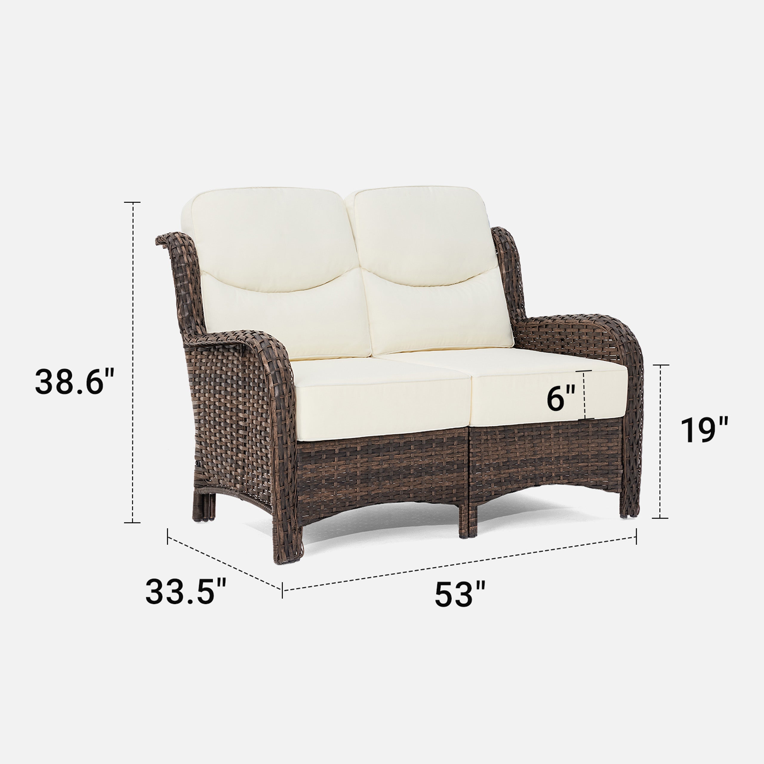 Flat Rattan Loveseat