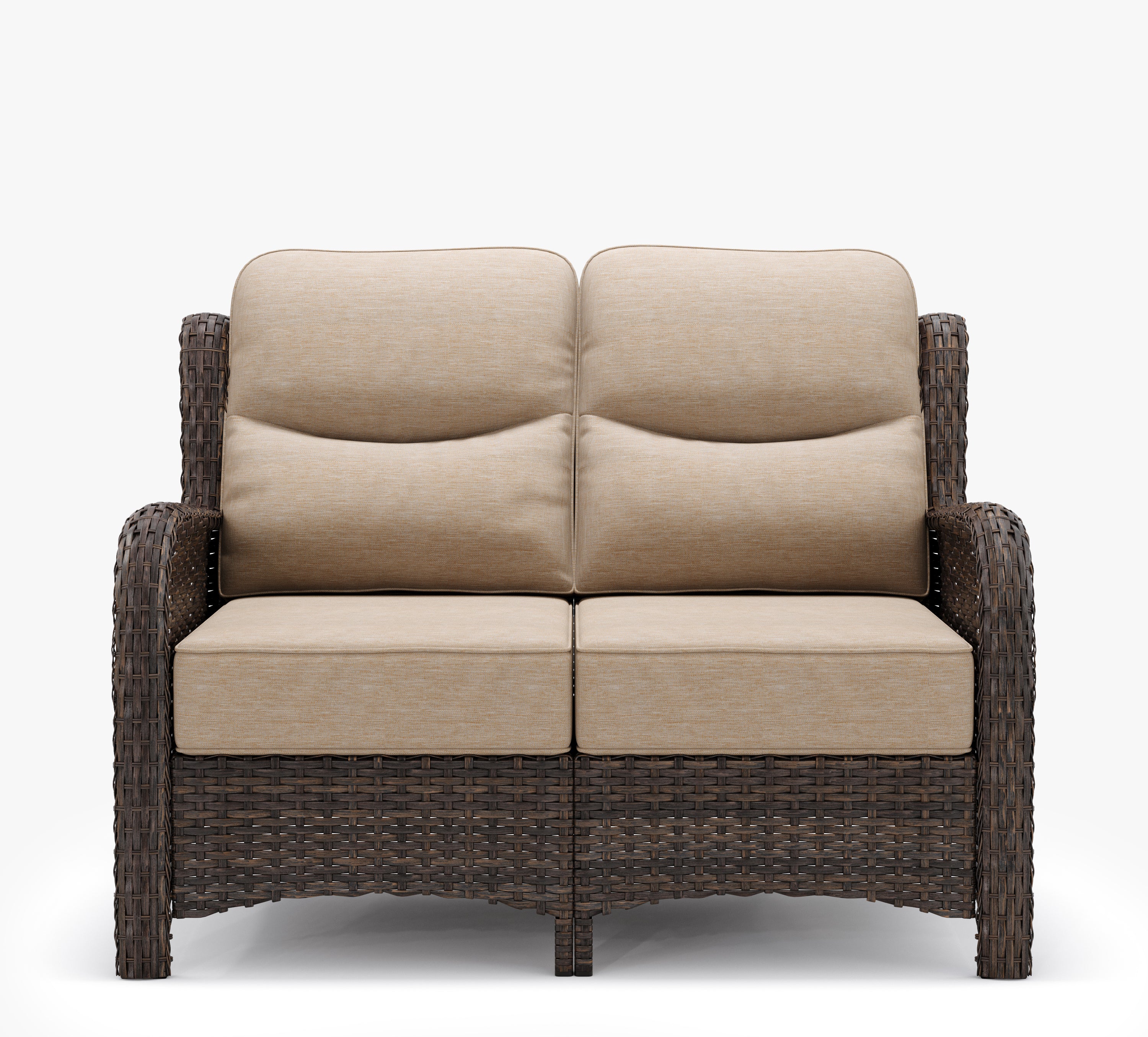 Flat Rattan Loveseat