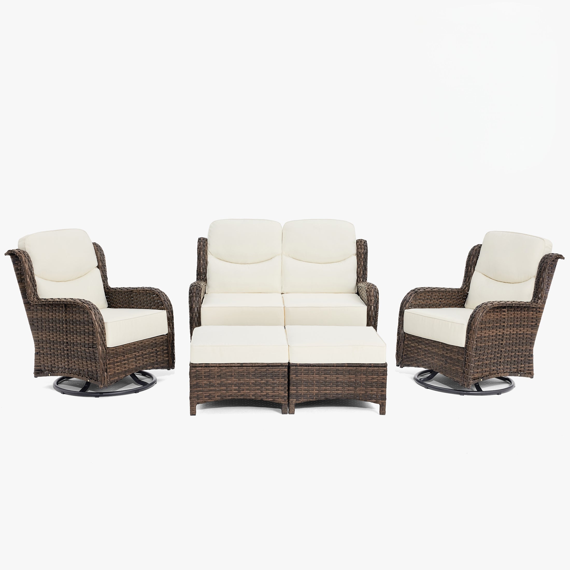 Hawthorne 5 Pieces Loveseat Set white